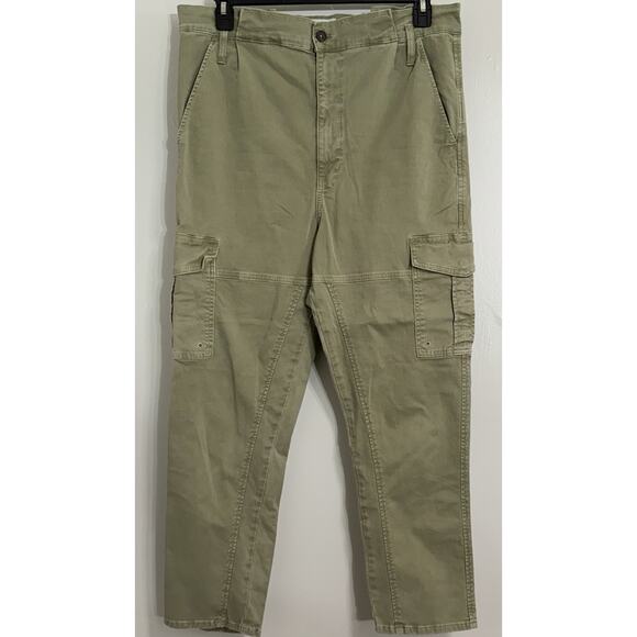 Frame Women's Safari Paperbag Cargo Pants in Washed Olive Green Size 32 X 28 - Picture 1 of 2